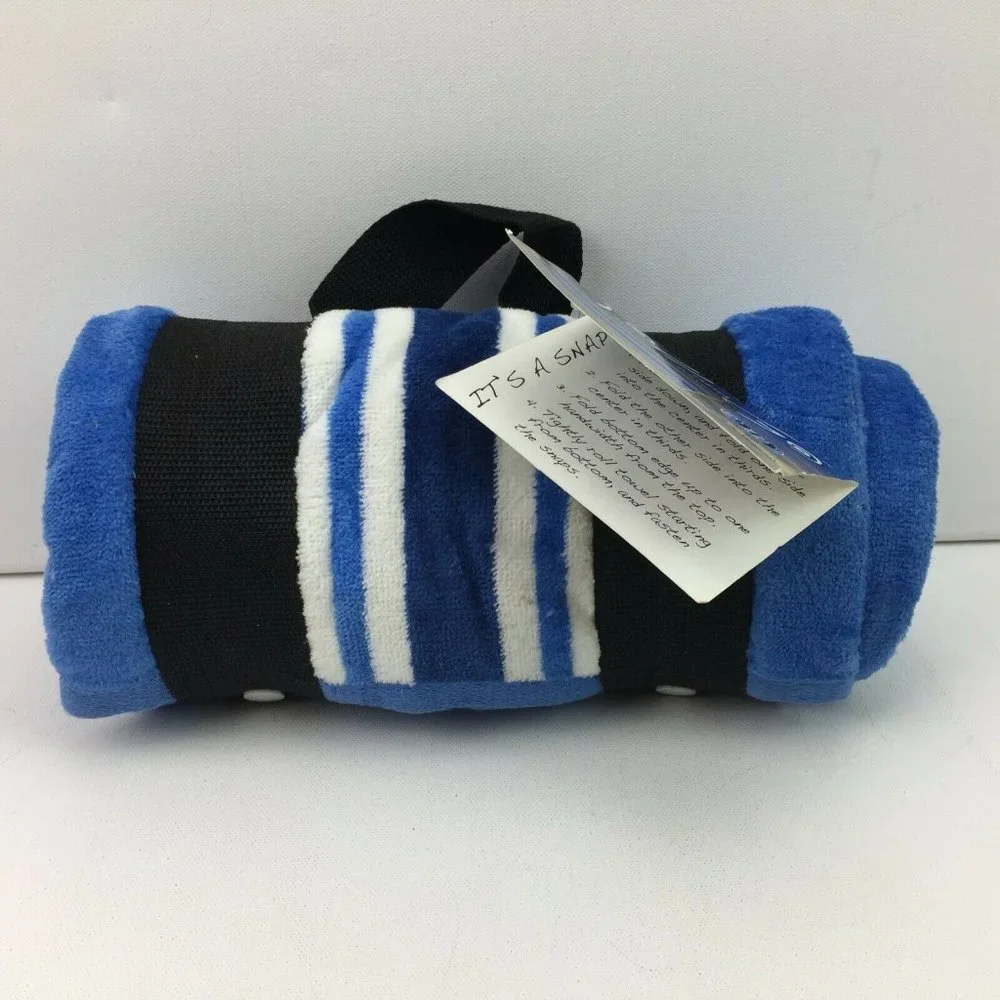 Roll And Go Beach Towel Blue And White Striped 30
